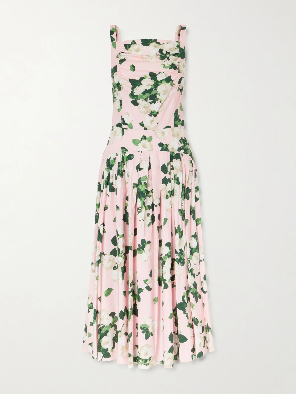 Floral-printed Cotton-blend Midi Dress