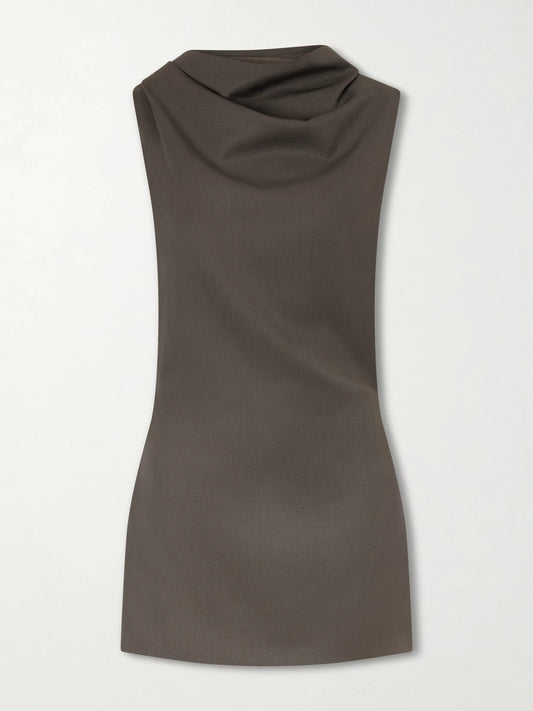 Image of Dresses. Product name - Astor Wool Mini Dress in Gray colour by brand - KHAITE