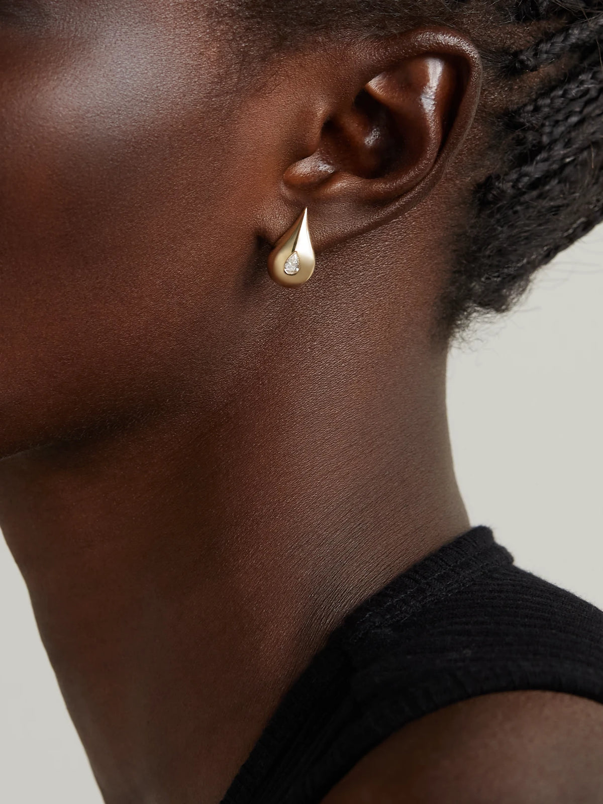 Image of Earrings. Product name - Water Droplet 14-karat Gold Diamond Earrings in Multi colour by brand - Mateo