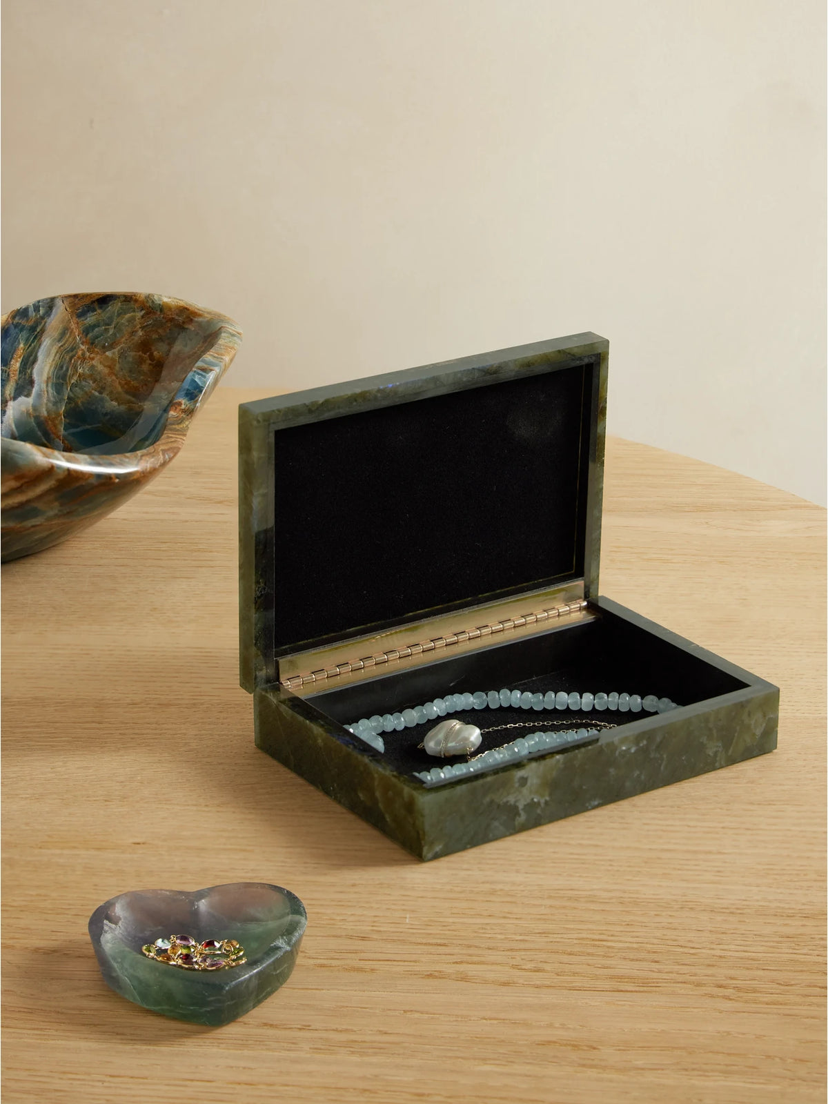 Image of Decor. Product name - Labradorite Large Jewelry Box in Brown colour by brand - Jia Jia Home