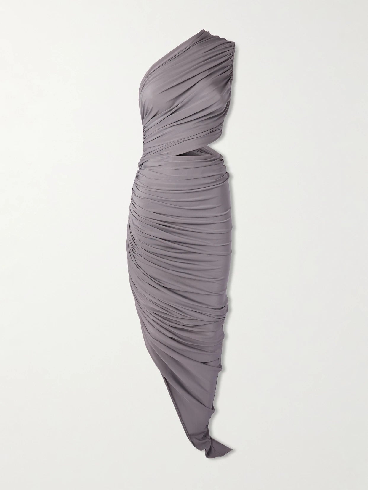 One-shoulder Asymmetric Cutout Stretch-jersey Dress