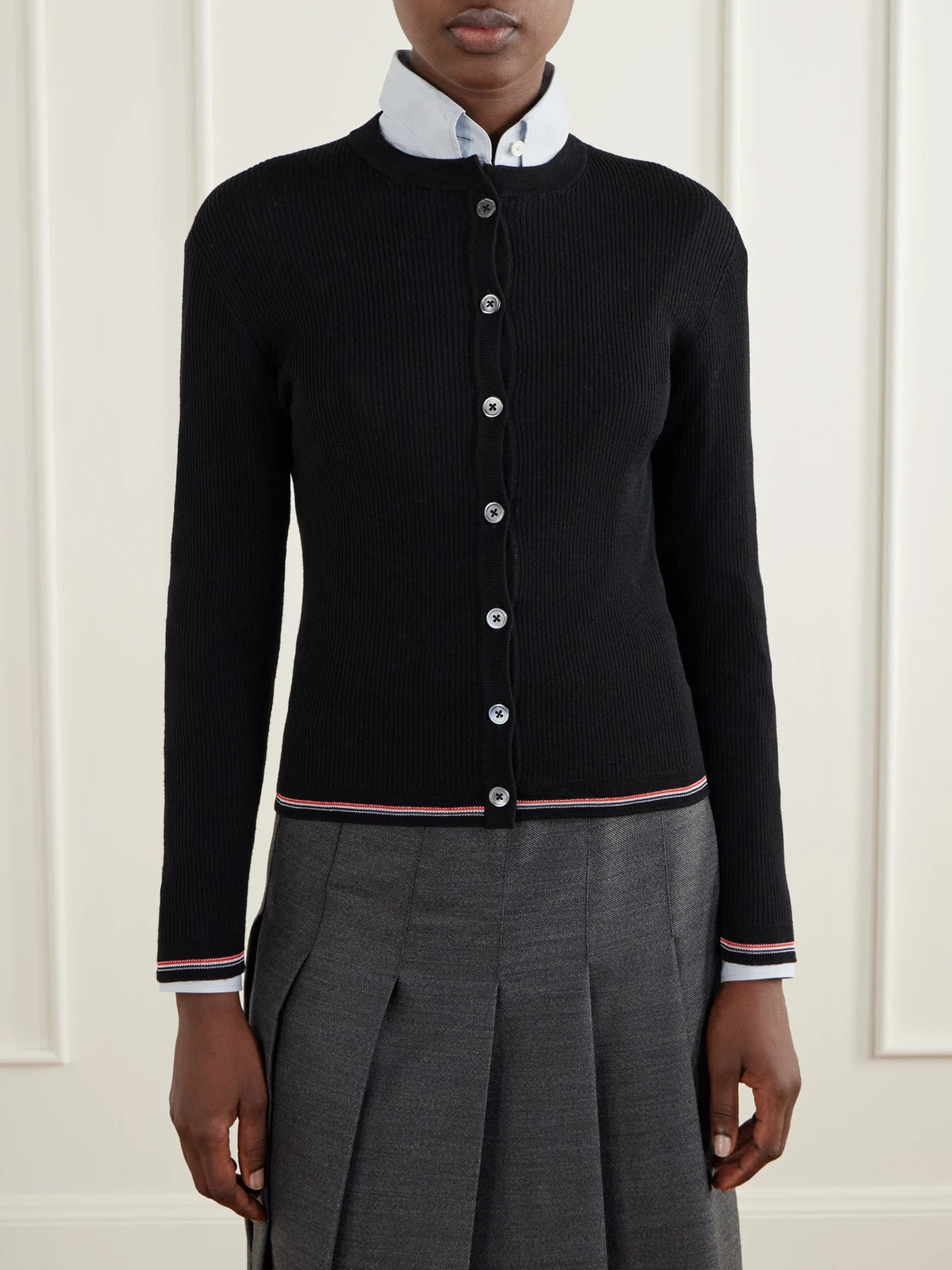 Thom Browne Ribbed Merino Wool Cardigan
