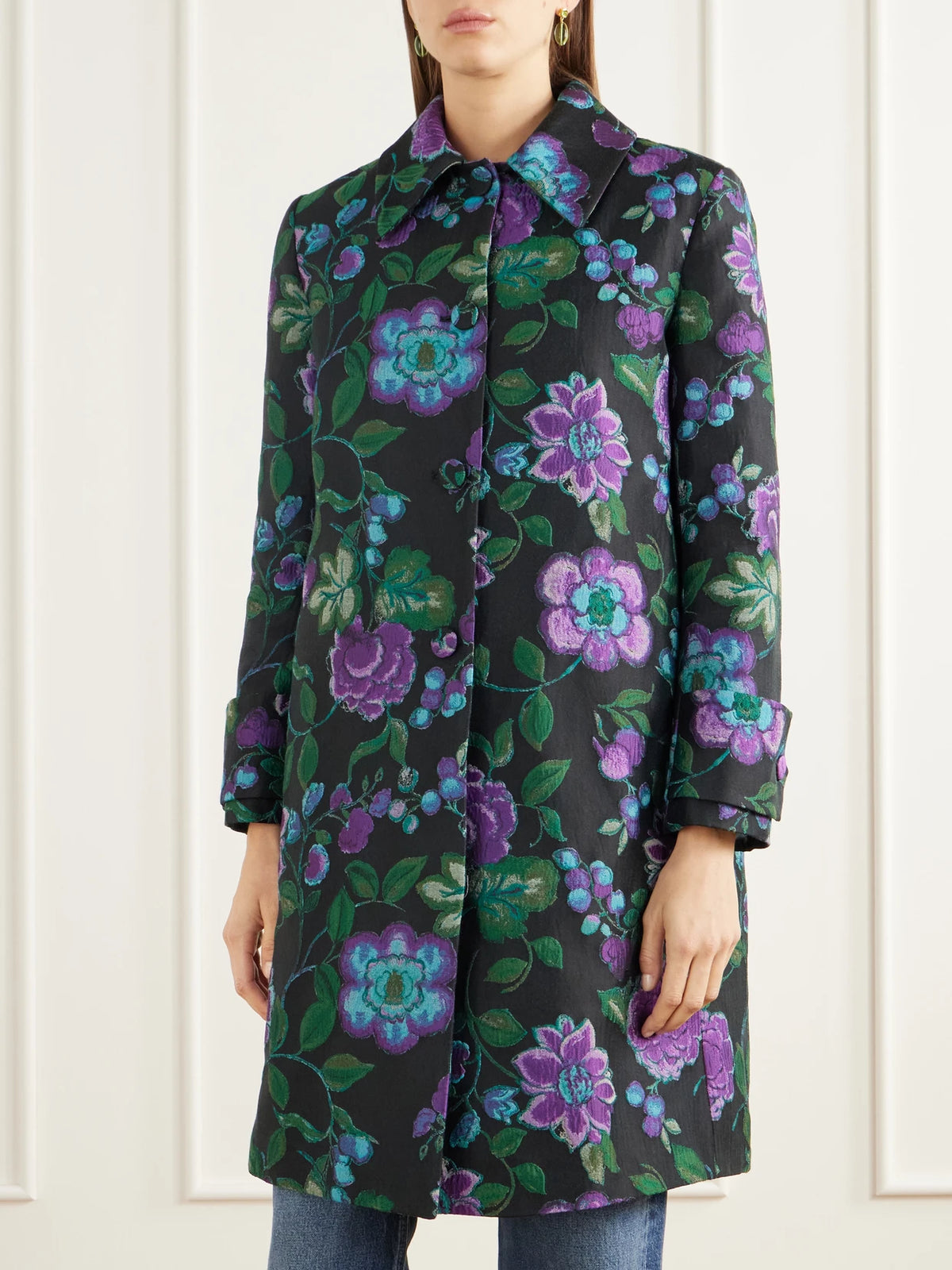 La DoubleJ Precious Floral-jacquard Coat