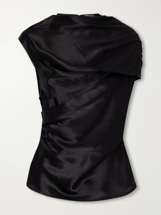 TOVE Ila Draped Silk-blend Satin Blouse