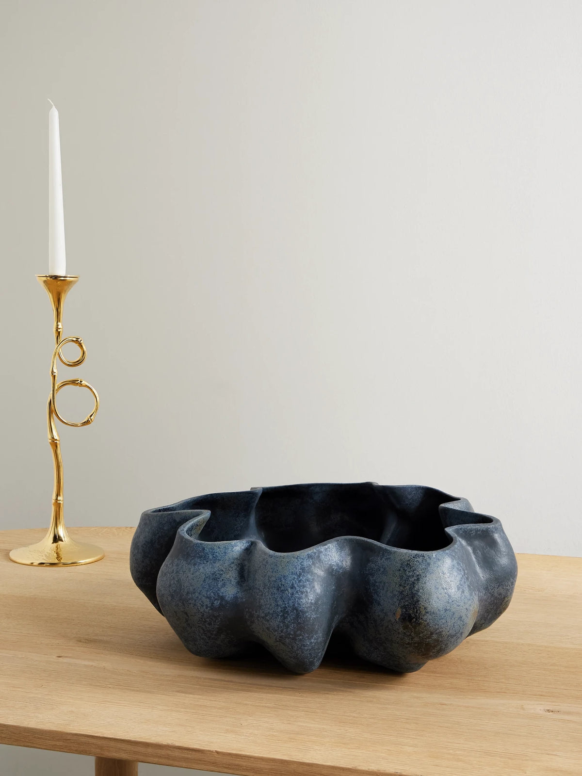 Image of Decor. Product name - Timna Large Porcelain Bowl in Blue colour by brand - L'Objet