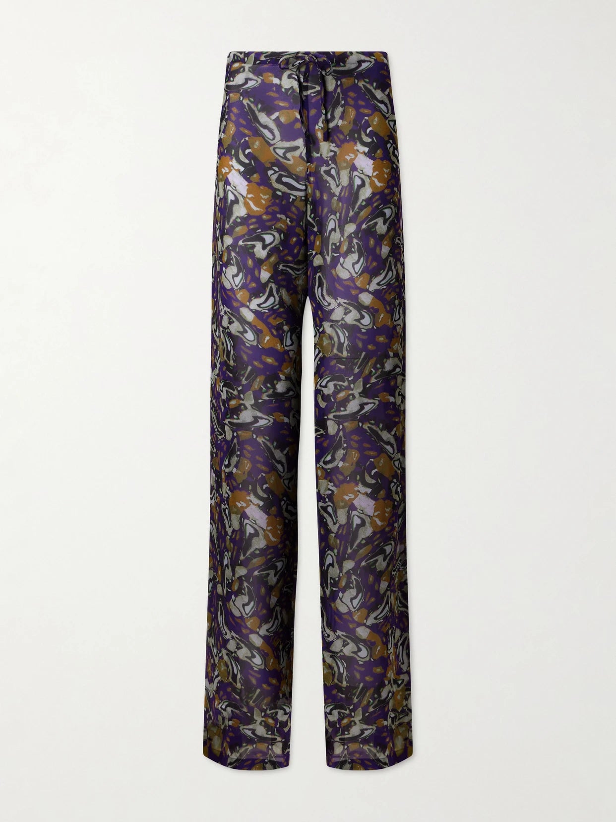Printed Georgette Straight-leg Pants