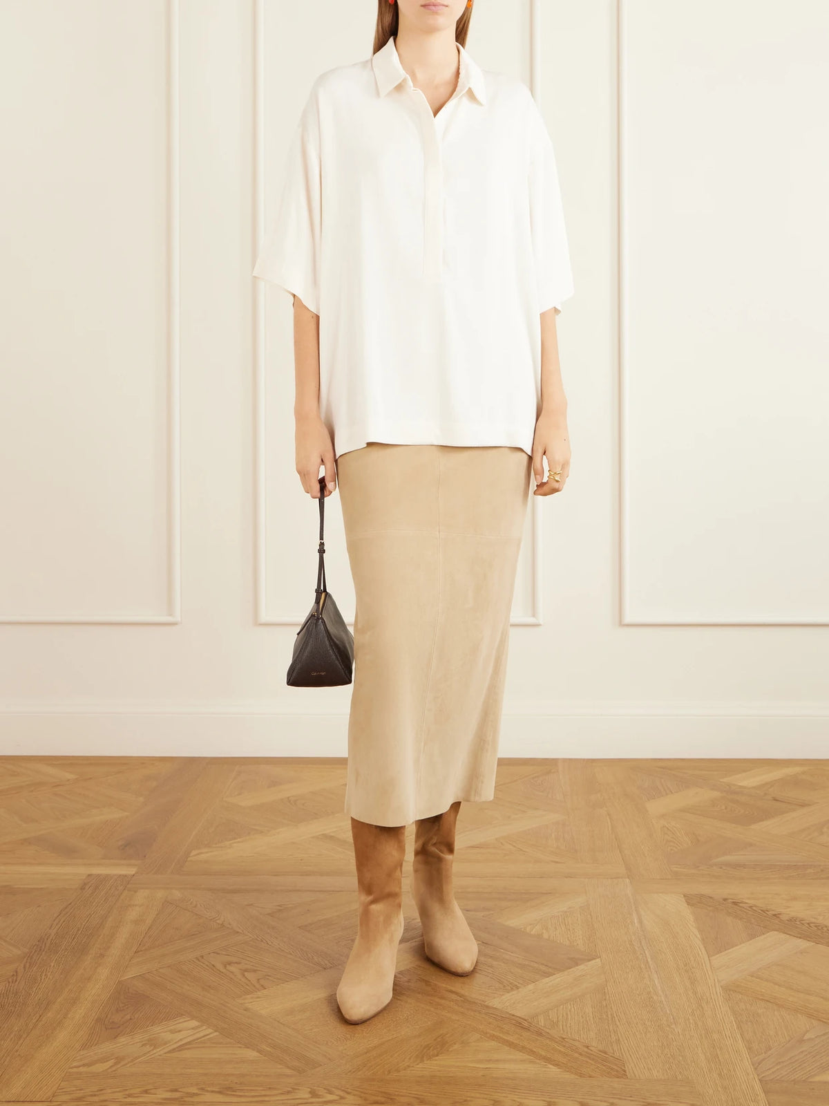 Image of Boots. Product name - Slouchy 50 Suede Ankle Boots in Camel colour by brand - Aquazzura