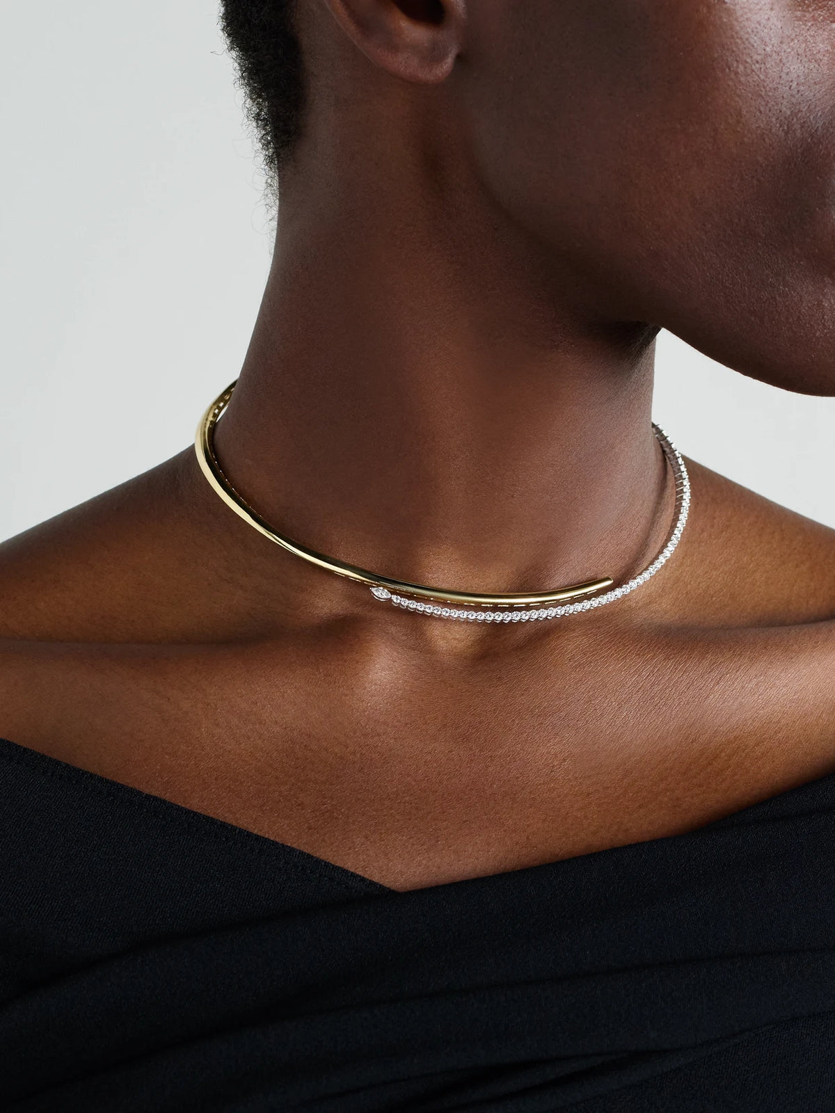 Image of Necklaces. Product name - Strada 18-karat Gold Diamond Necklace in Multi colour by brand - YEPREM