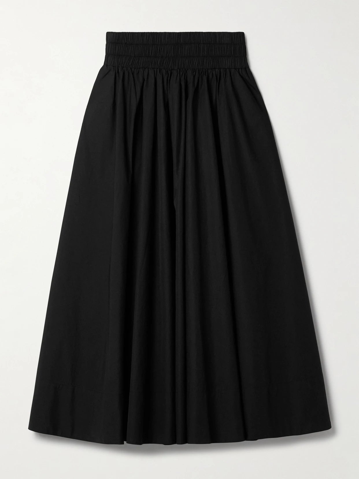 The Kyria Gathered Cotton-poplin Midi Skirt