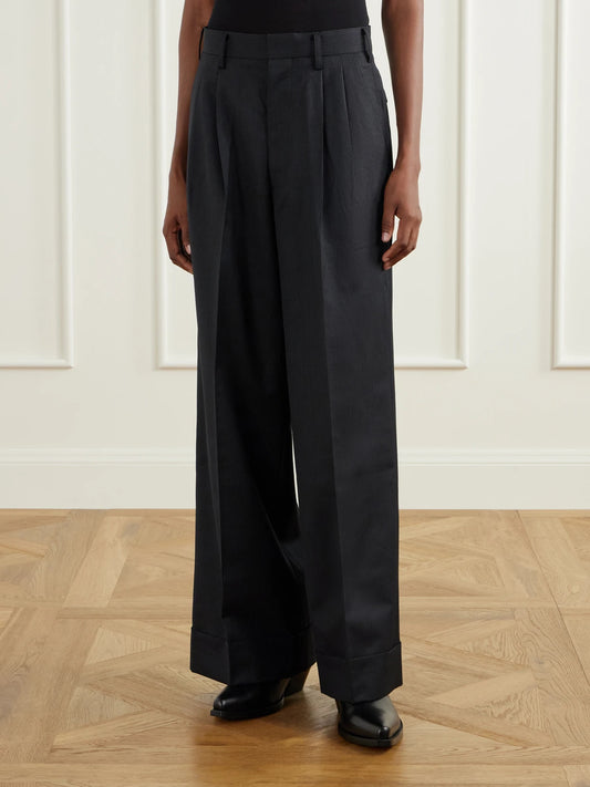 Junya Watanabe Pinstriped Wool-blend Wide-leg Pants