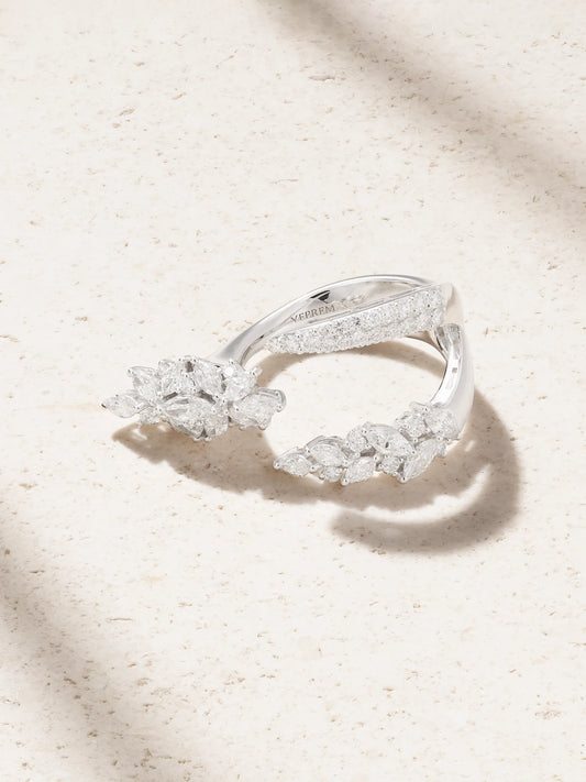 YEPREM 18-karat White Gold Diamond Ring