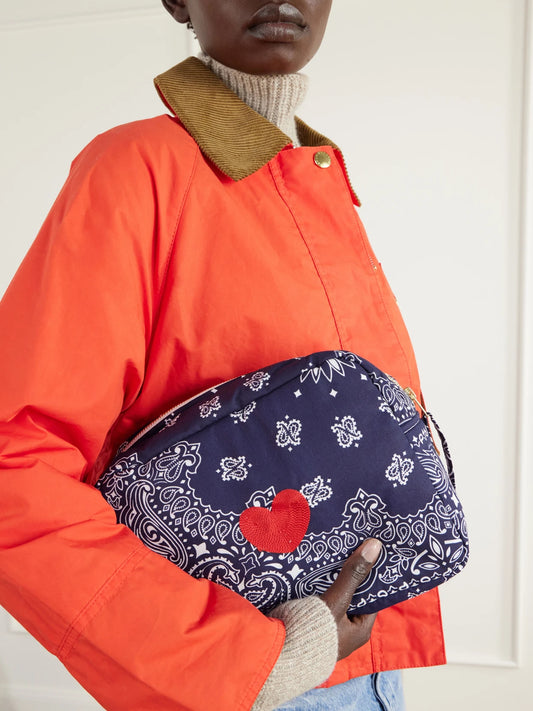 Image of Wallets & Money Clips. Product name - Coeur Paisley-print Cotton-twill Pouch in Blue colour by brand - CALL IT BY YOUR NAME