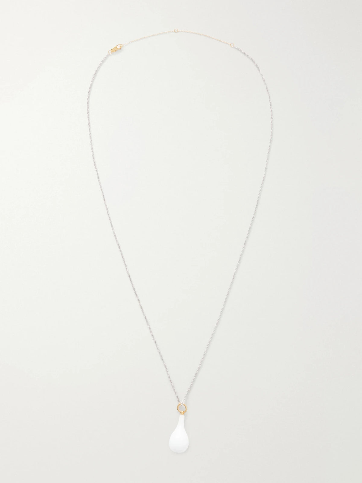 Drop Crystal-embellished Silver Necklace
