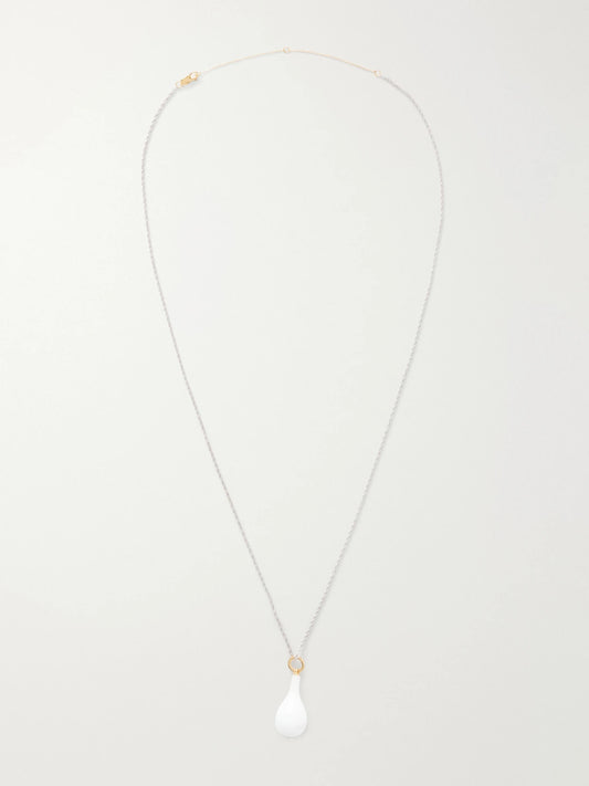 Drop Crystal-embellished Silver Necklace