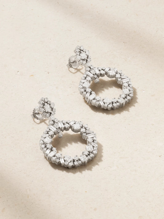 La Fantaisie 18-karat White Gold Diamond Earrings