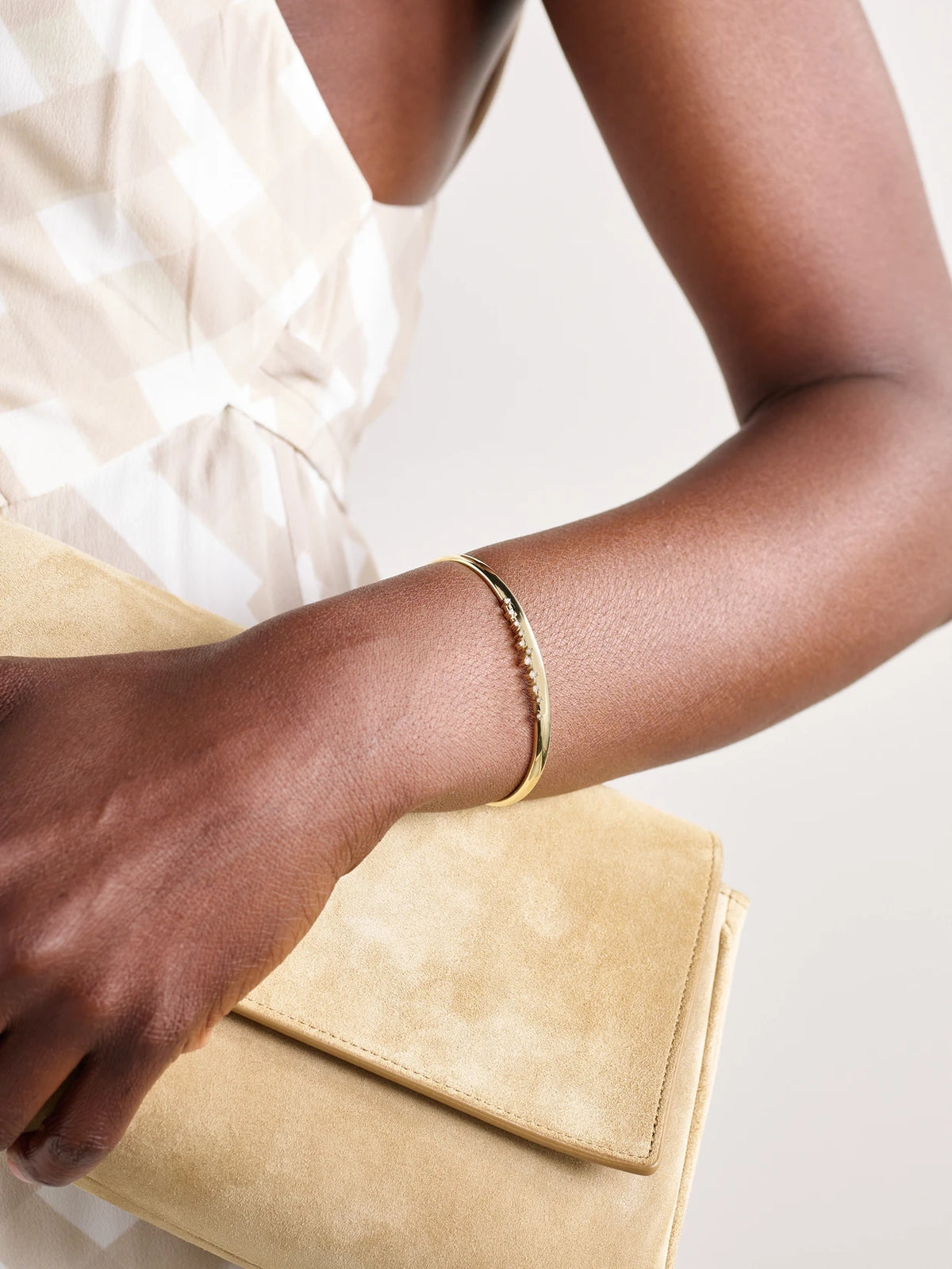 Image of Bracelets. Product name - 14-karat Gold Diamond Cuff in Multi colour by brand - Mizuki