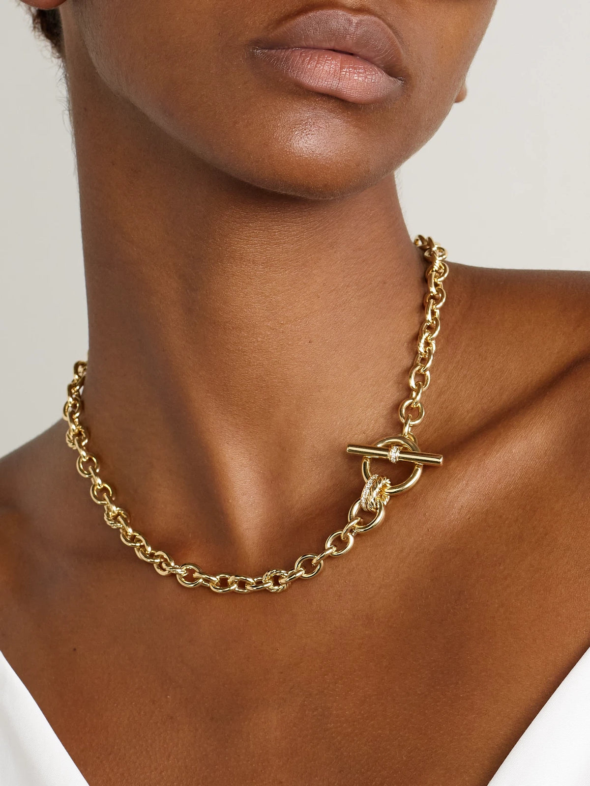 Image of Necklaces. Product name - Dy Mercer 18-karat Gold Diamond Necklace in Multi colour by brand - David Yurman