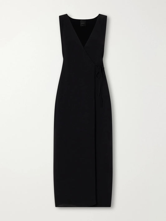LESET Ari Crepe Wrap Midi Dress