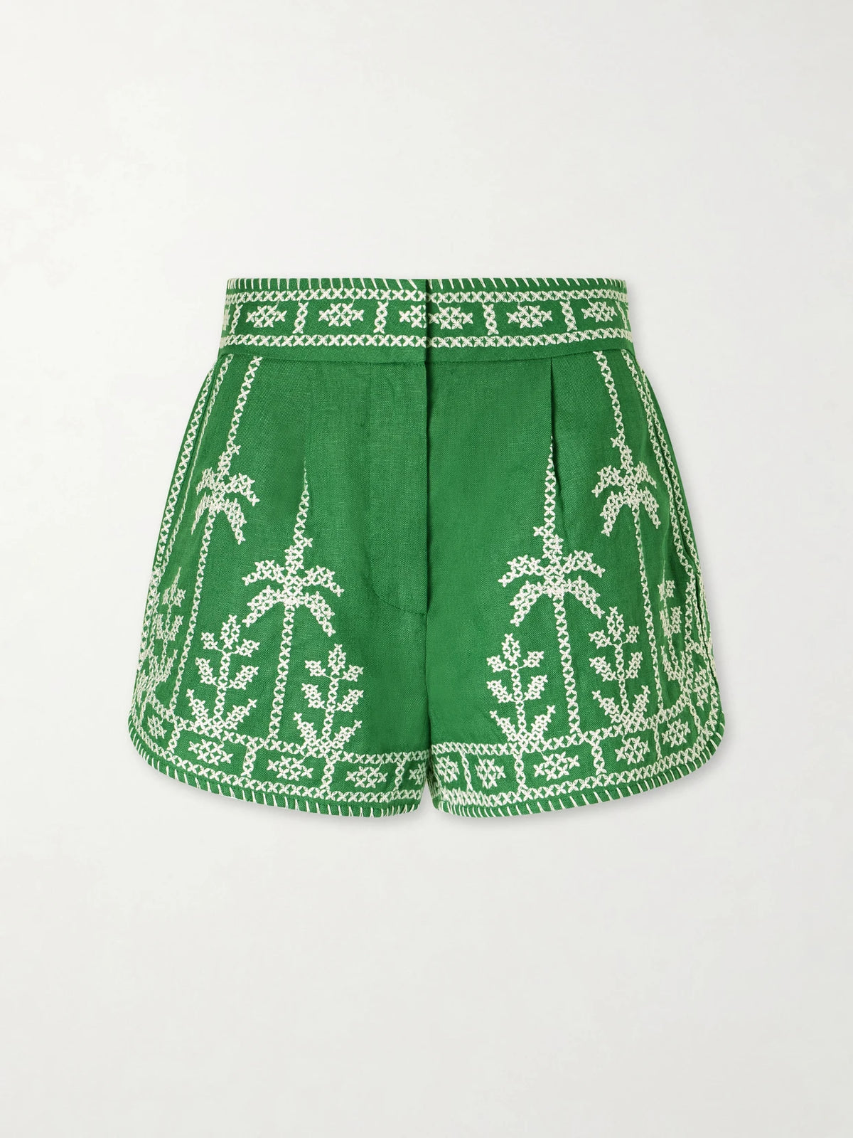 Farm Rio Embroidered Linen Shorts