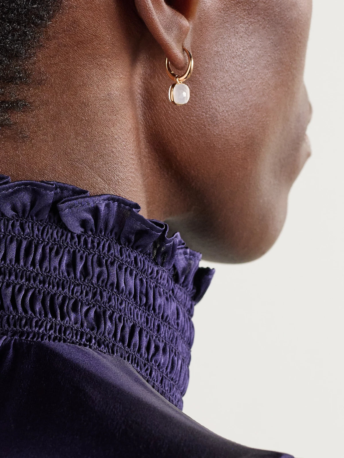 Image of Earrings. Product name - Nudo 18-karat Rose Gold Quartz Earrings in Multi colour by brand - Pomellato