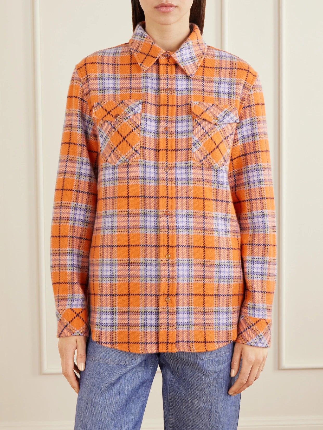 Midnight Sun Checked Cashmere Shirt