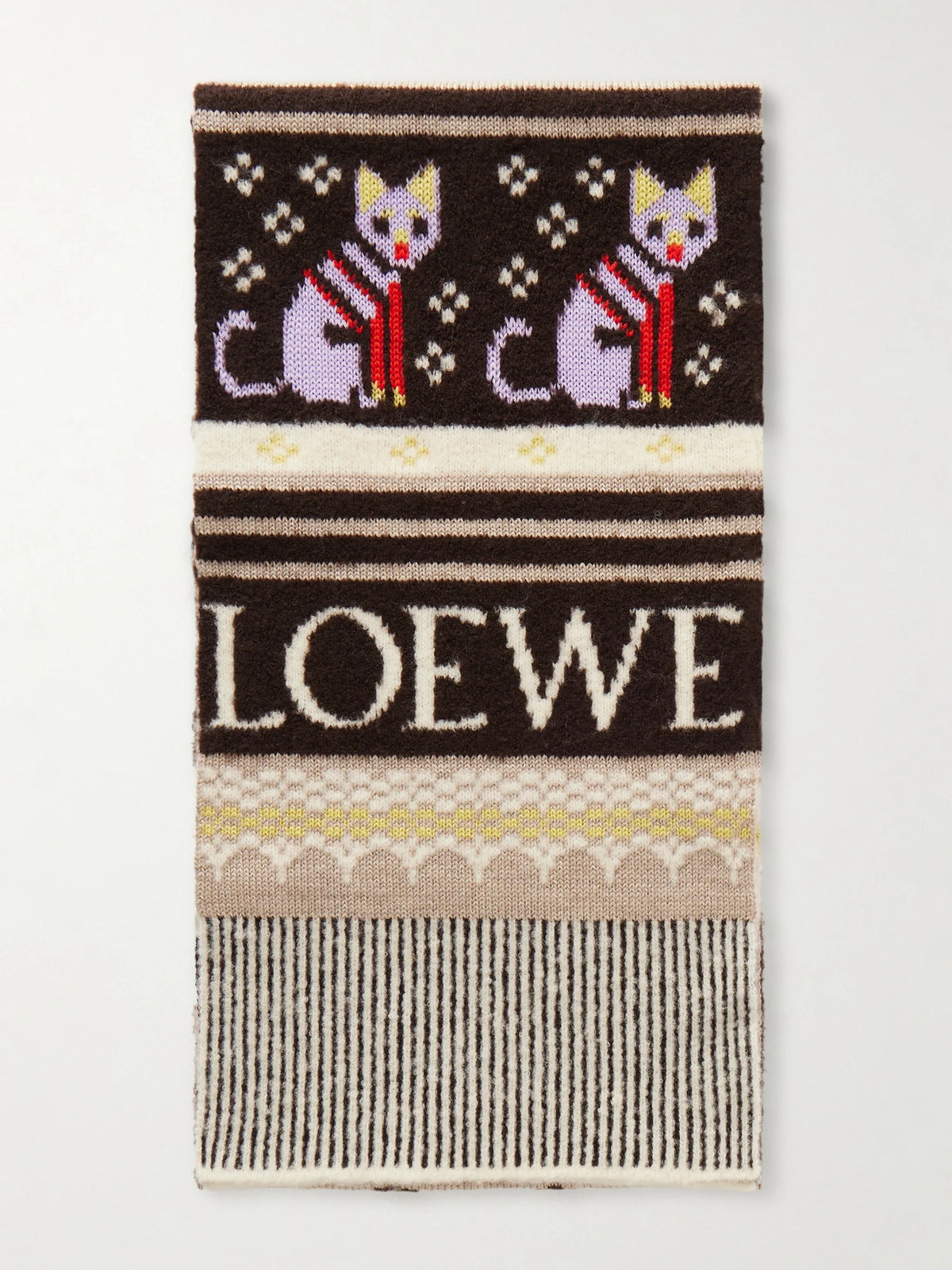 Intarsia-knit Wool-blend Scarf