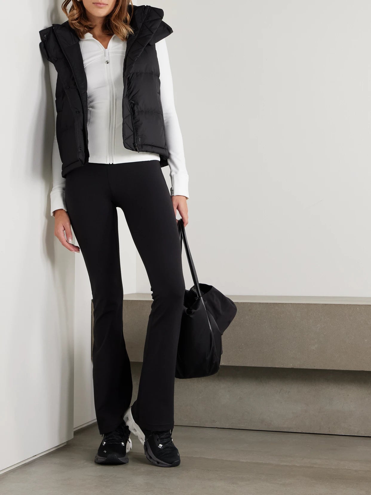 Image of Coats & Jackets. Product name - Wunder Puff Quilted Softmatte Hooded Down Vest in Black colour by brand - lululemon