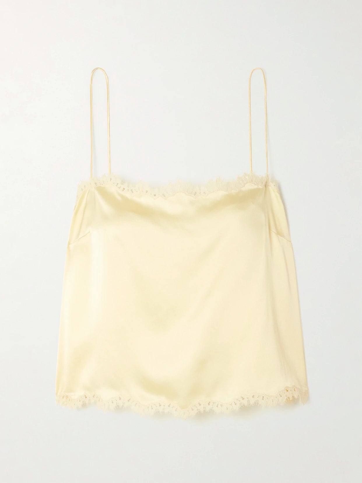 Loure Lace-trimmed Silk-satin Top