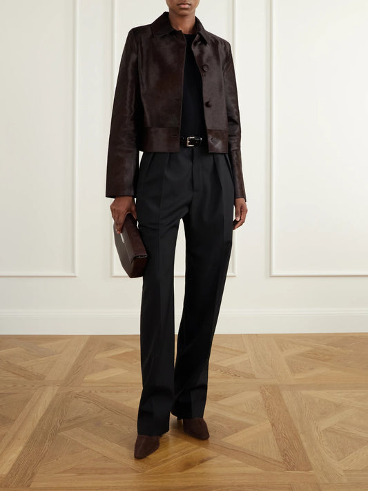 Image of Boots. Product name - Sentier 75 Suede Ankle Boots in Chocolate colour by brand - Aquazzura
