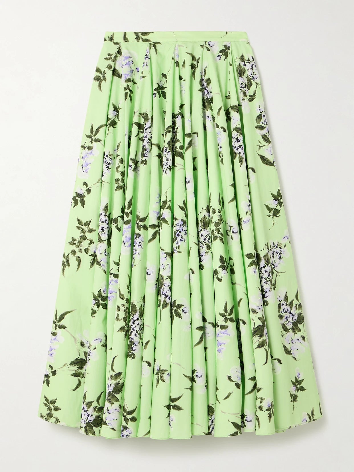 Rhea Floral-print Cotton-poplin Midi Skirt