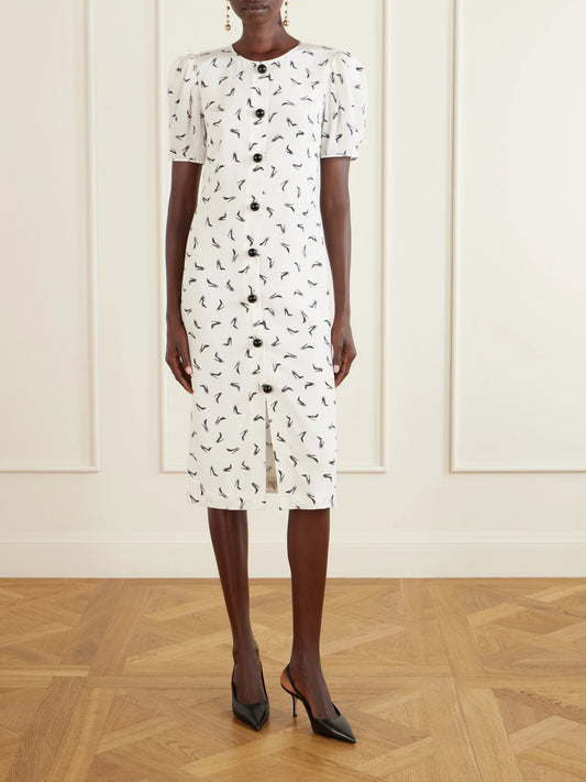 Carolina Herrera Printed Silk-crepe Midi Dress