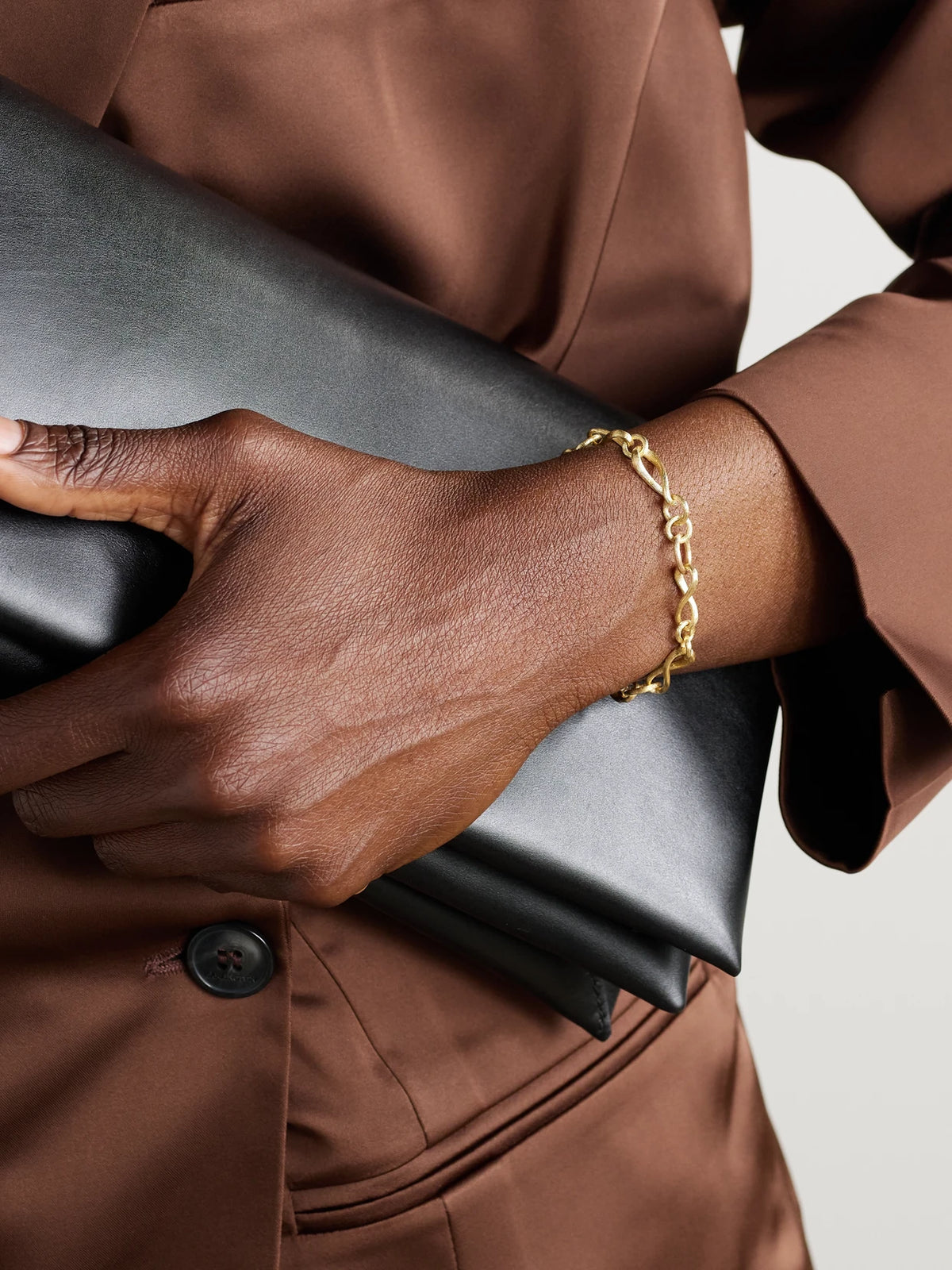 Image of Bracelets. Product name - Love Mini 18-karat Yellow And Rose Gold Bracelet in Multi colour by brand - OLE LYNGGAARD COPENHAGEN