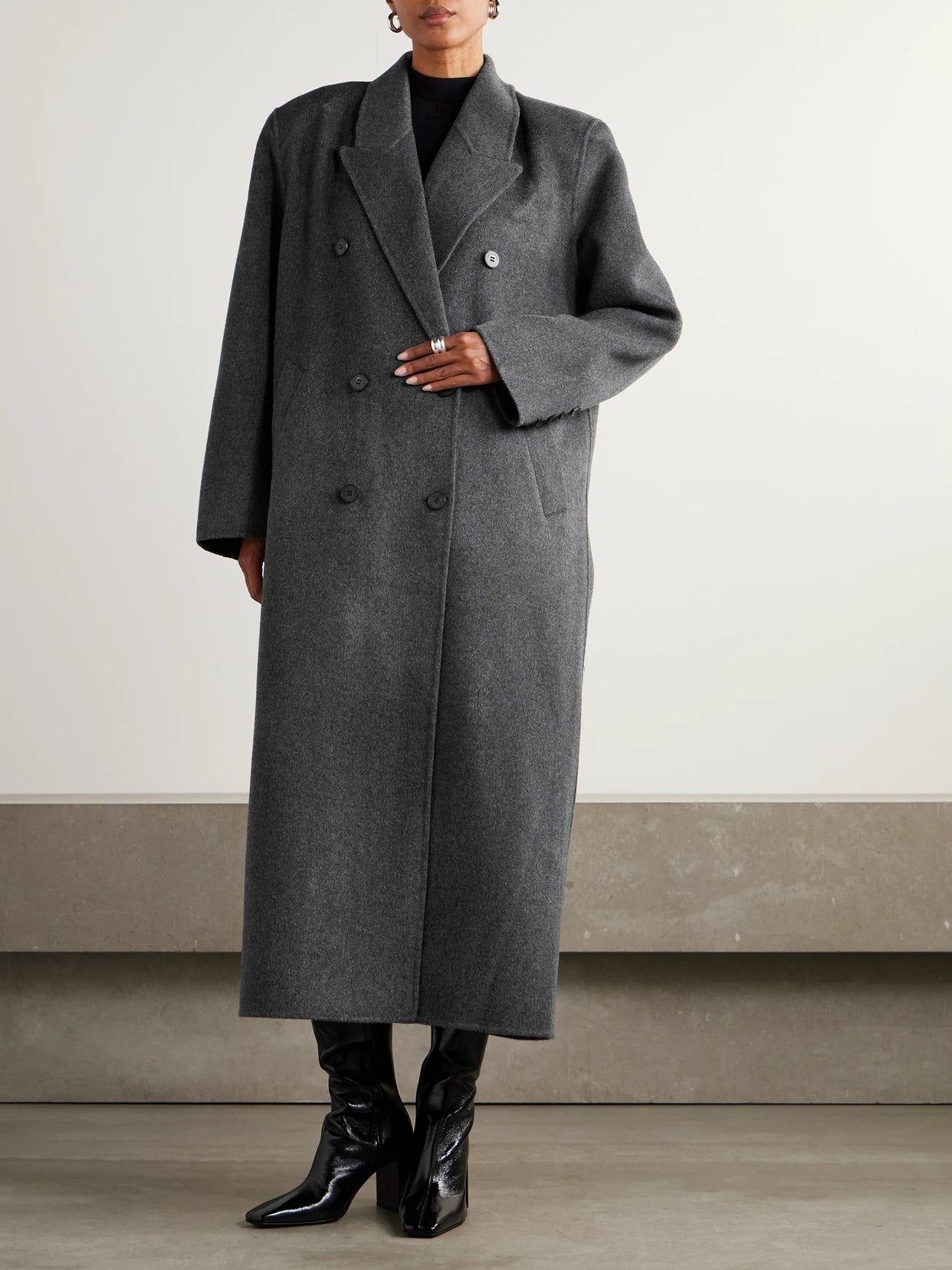 Gaia Double-breasted Wool-blend Coat