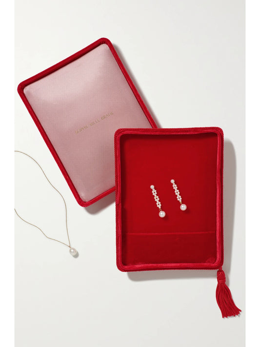 Image of Decor. Product name - Large Velvet Jewelry Box in Red colour by brand - Sophie Bille Brahe