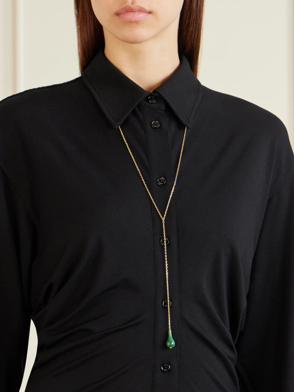 Gold-plated, Jade And Swarovski Crystal Necklace