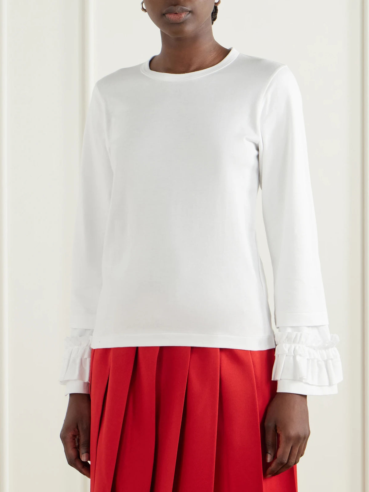 Comme des Garçons GIRL Ruffled Cotton-jersey T-shirt
