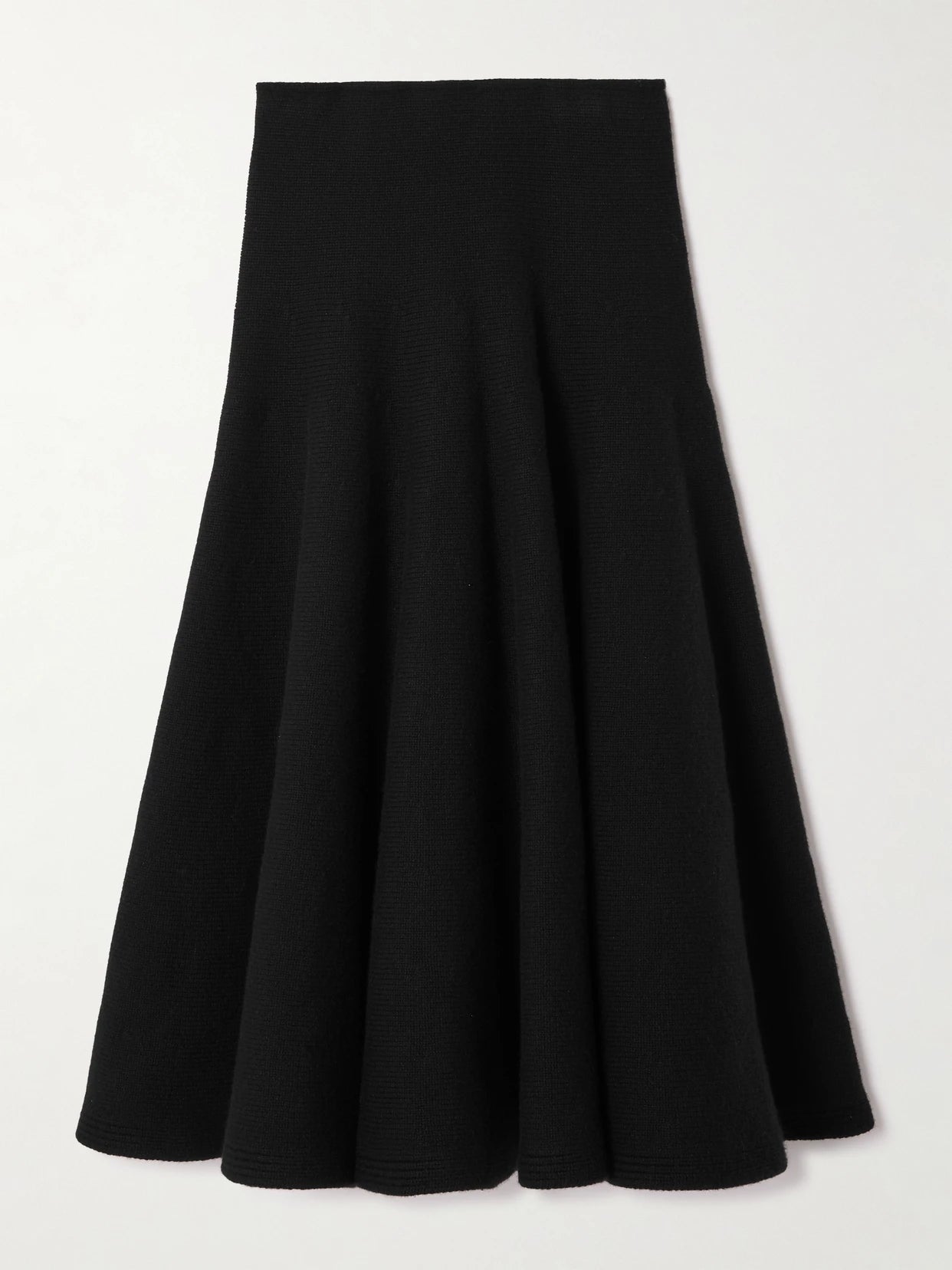 Pleated Knitted Cashmere And Wool-blend Midi Skirt