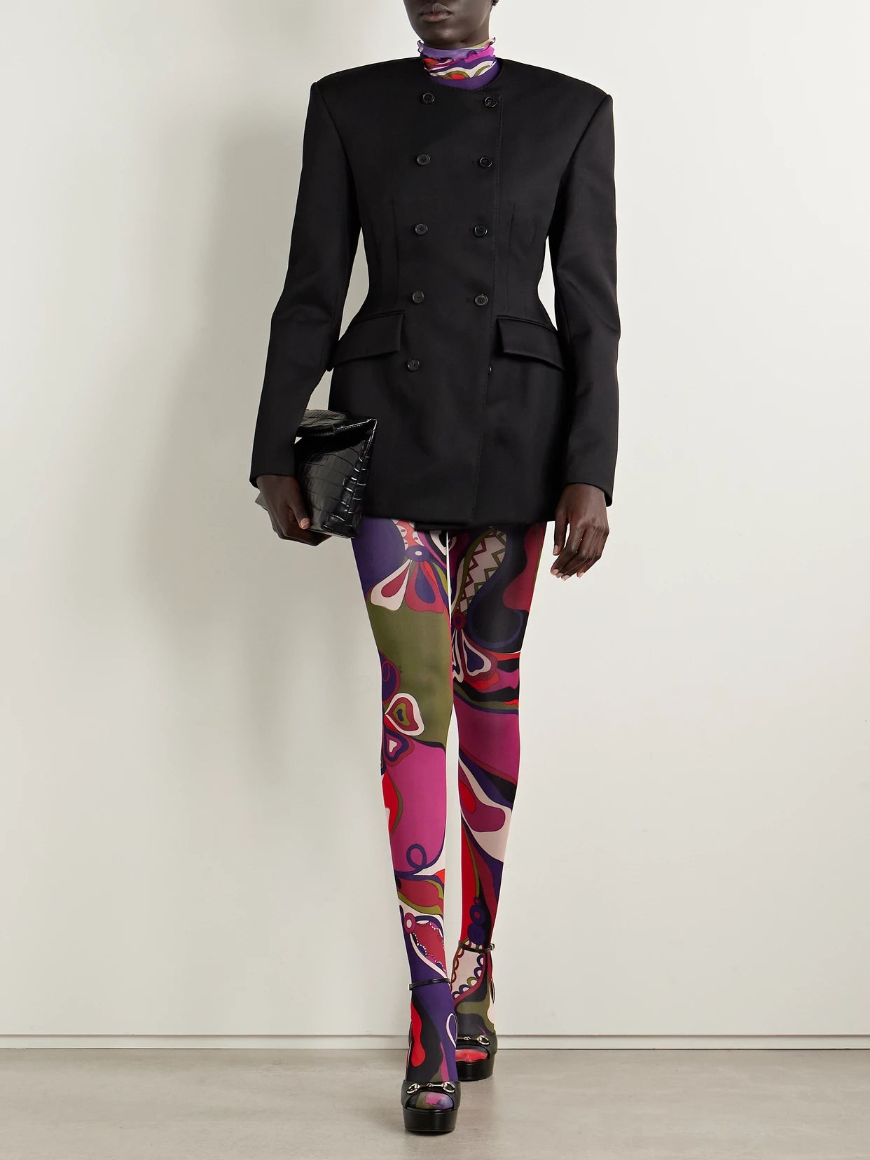 Image of Lingerie. Product name - Printed Tights in Multi colour by brand - PUCCI