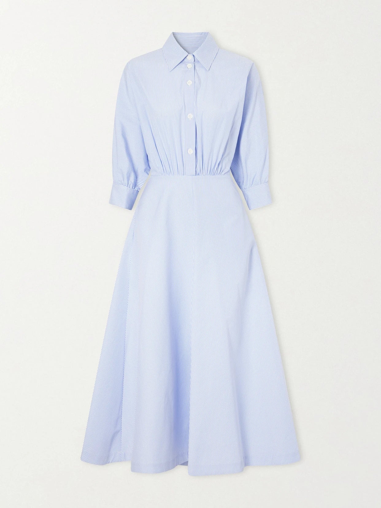 Striped Cotton-poplin Midi Dress