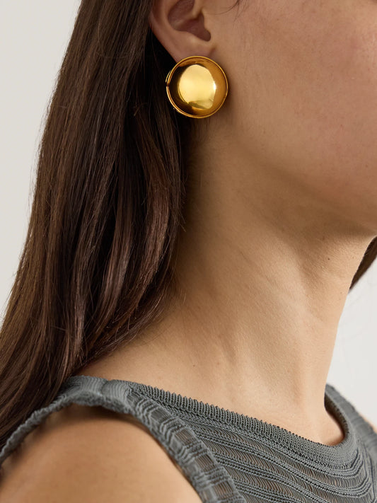 Image of Earrings. Product name - Sphere Gold-tone Earrings in Multi colour by brand - Alaïa