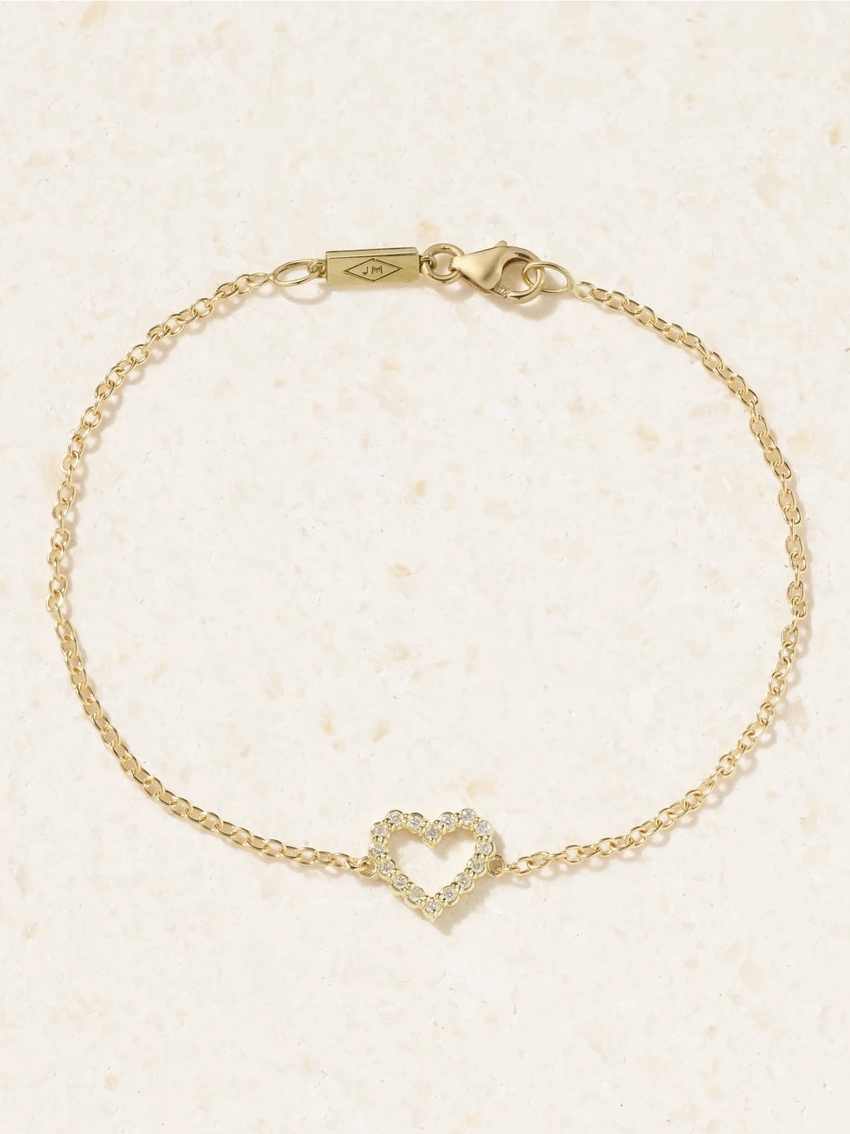 Open Heart 18-karat Gold Diamond Bracelet