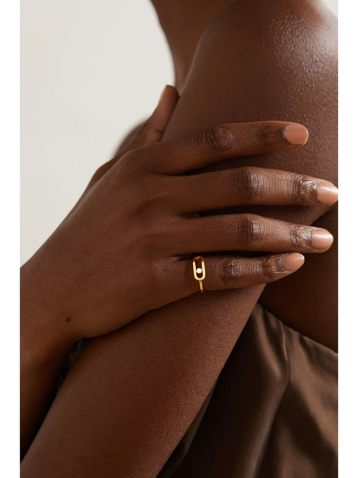 Image of Rings. Product name - Move Uno 18-karat Gold Diamond Ring in Multi colour by brand - Messika