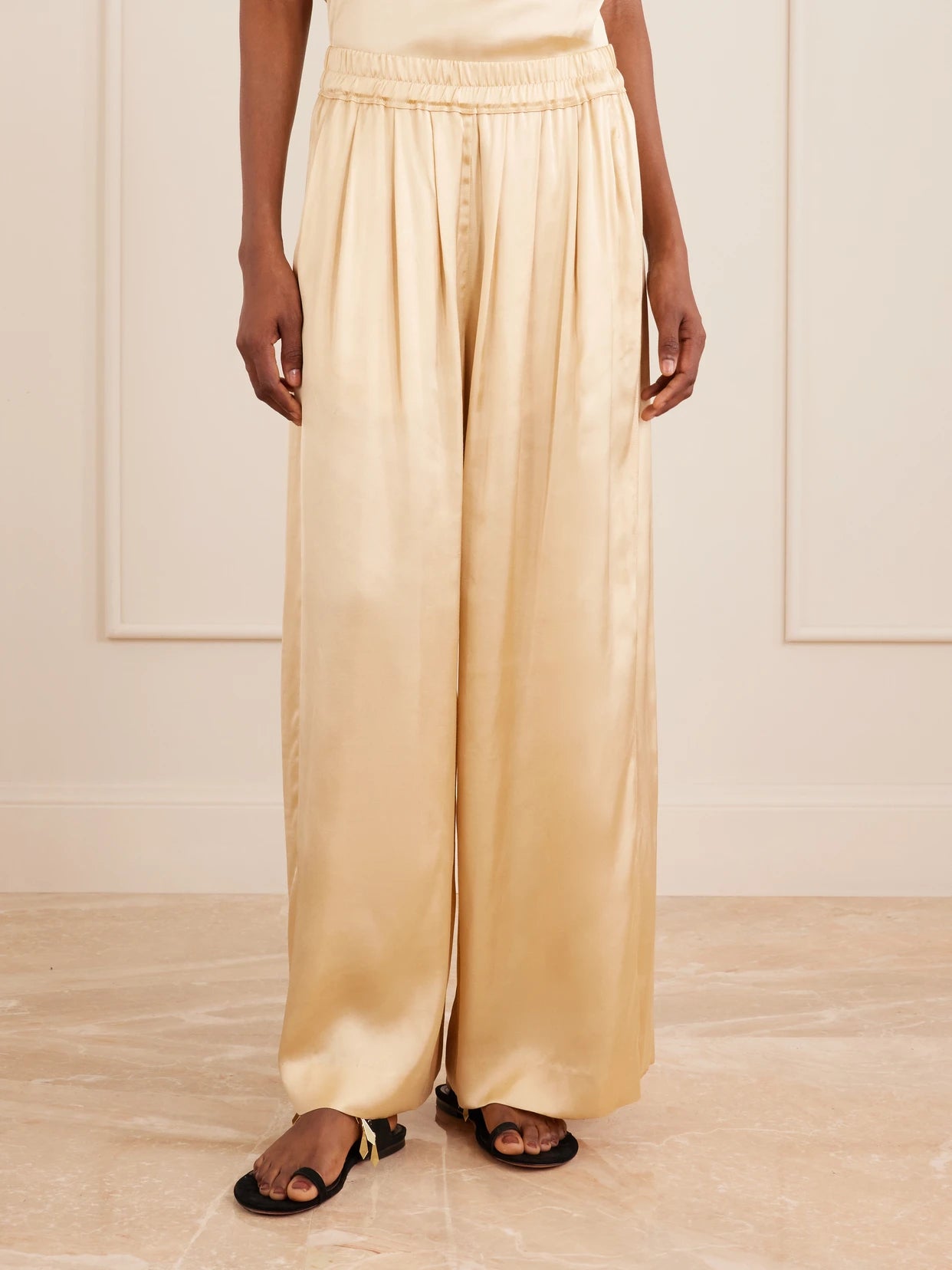 Nolia Satin Wide-leg Pants