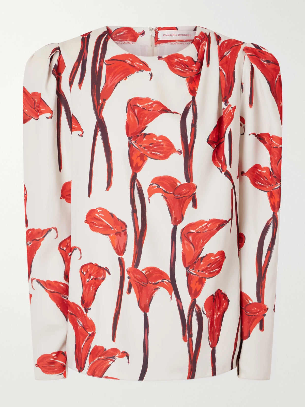 Carolina Herrera Floral-print Cady Blouse