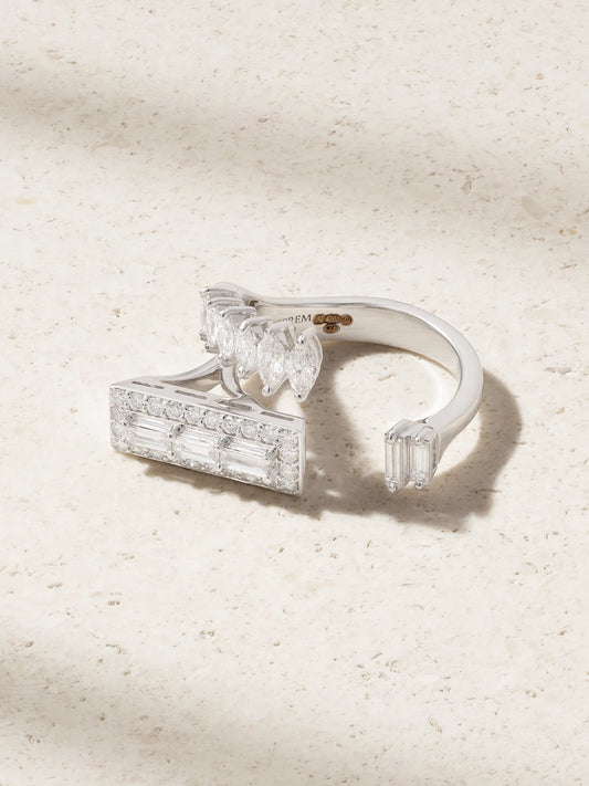 Y-not 18-karat White Gold Diamond Ring