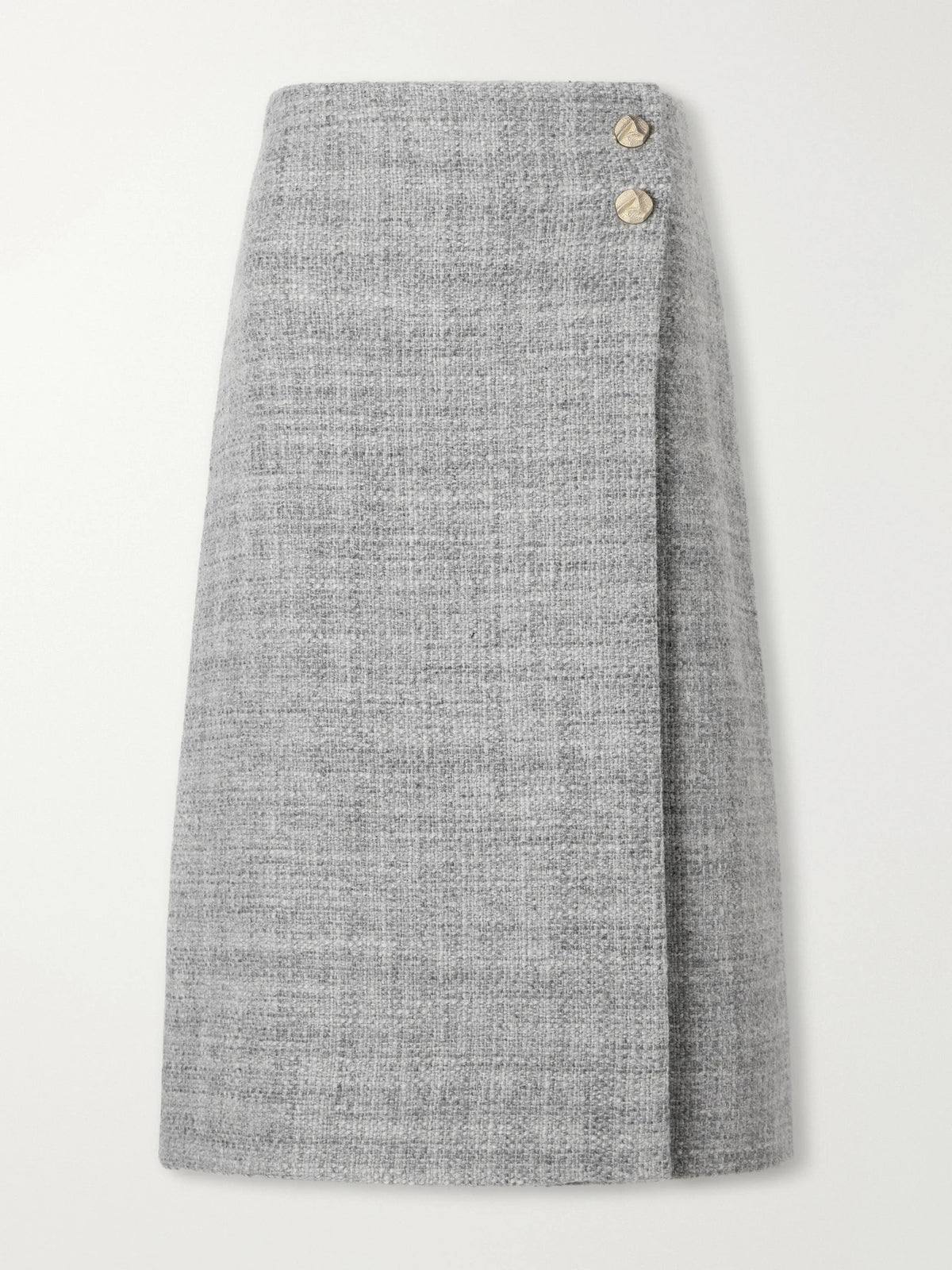 Cara Cara Luca Button-detailed Wool-blend Tweed Midi Skirt