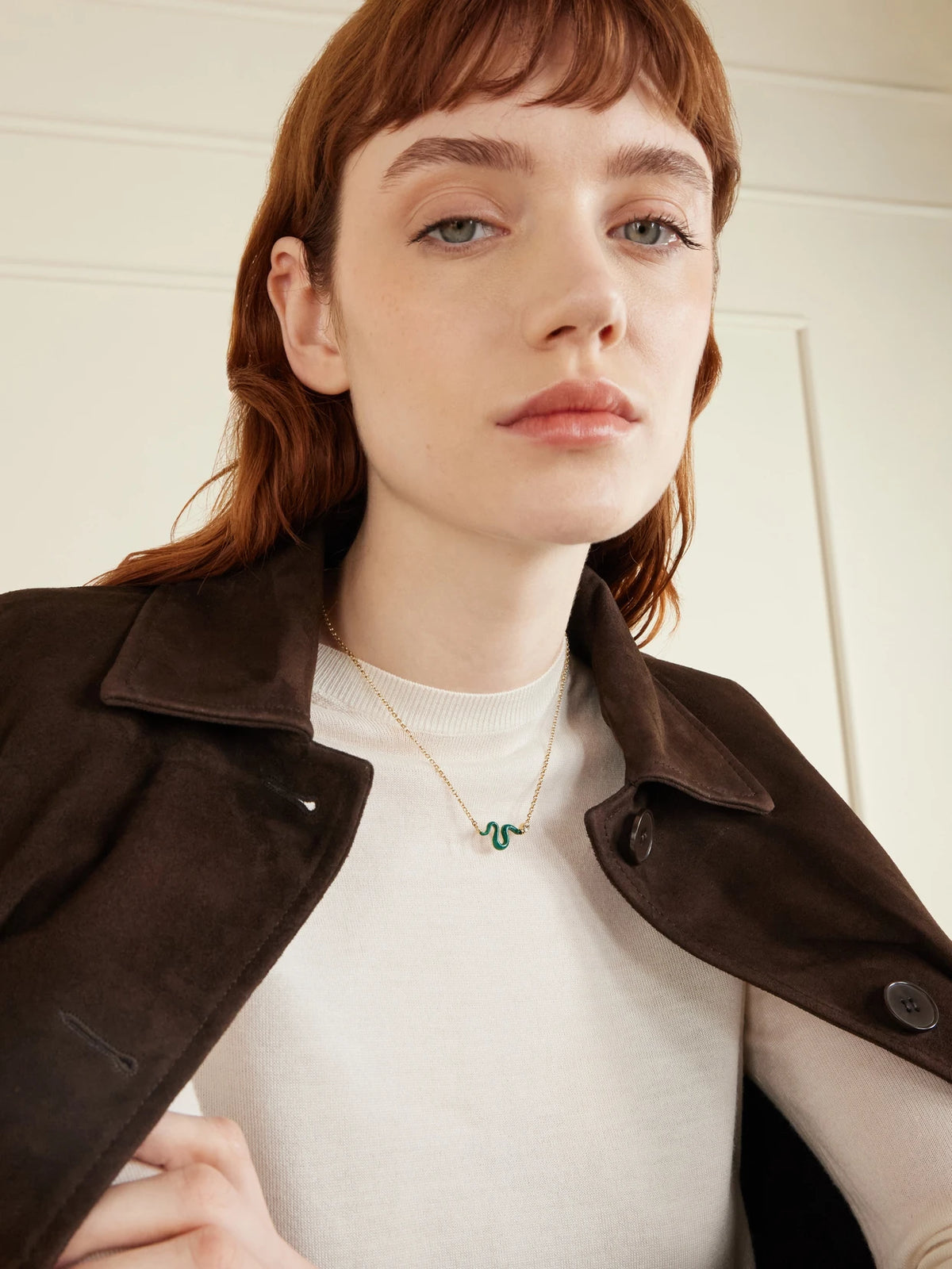 Image of Necklaces. Product name - Boa 18-karat Gold, Malachite And Diamond Necklace in Multi colour by brand - L'Atelier Nawbar