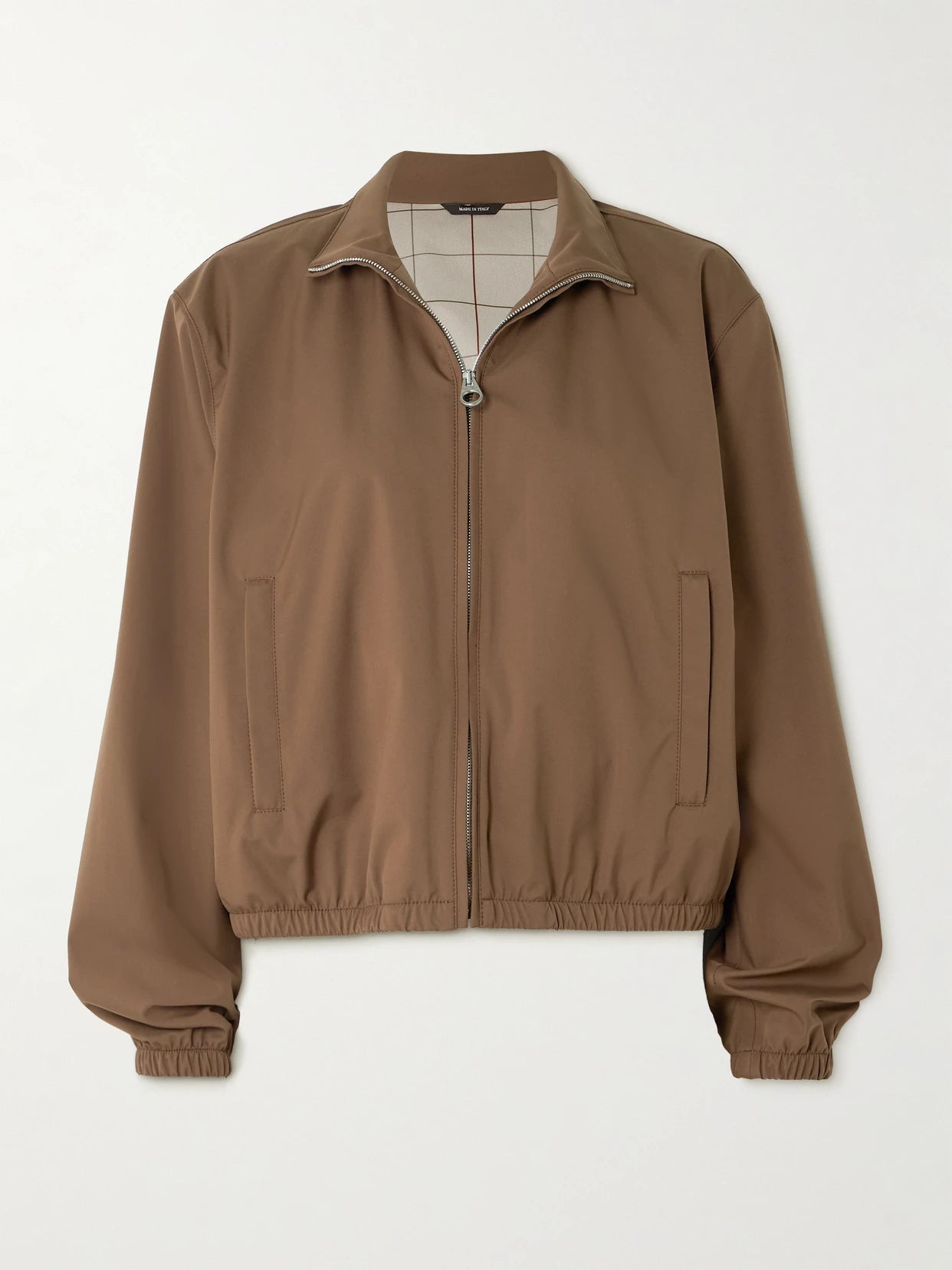 Image of Coats & Jackets. Product name - Shell Bomber Jacket in Brown colour by brand - Loro Piana