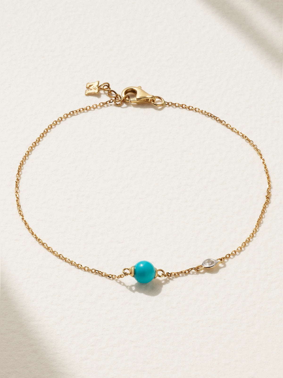 Dot 14-karat Gold, Turquoise And Diamond Bracelet