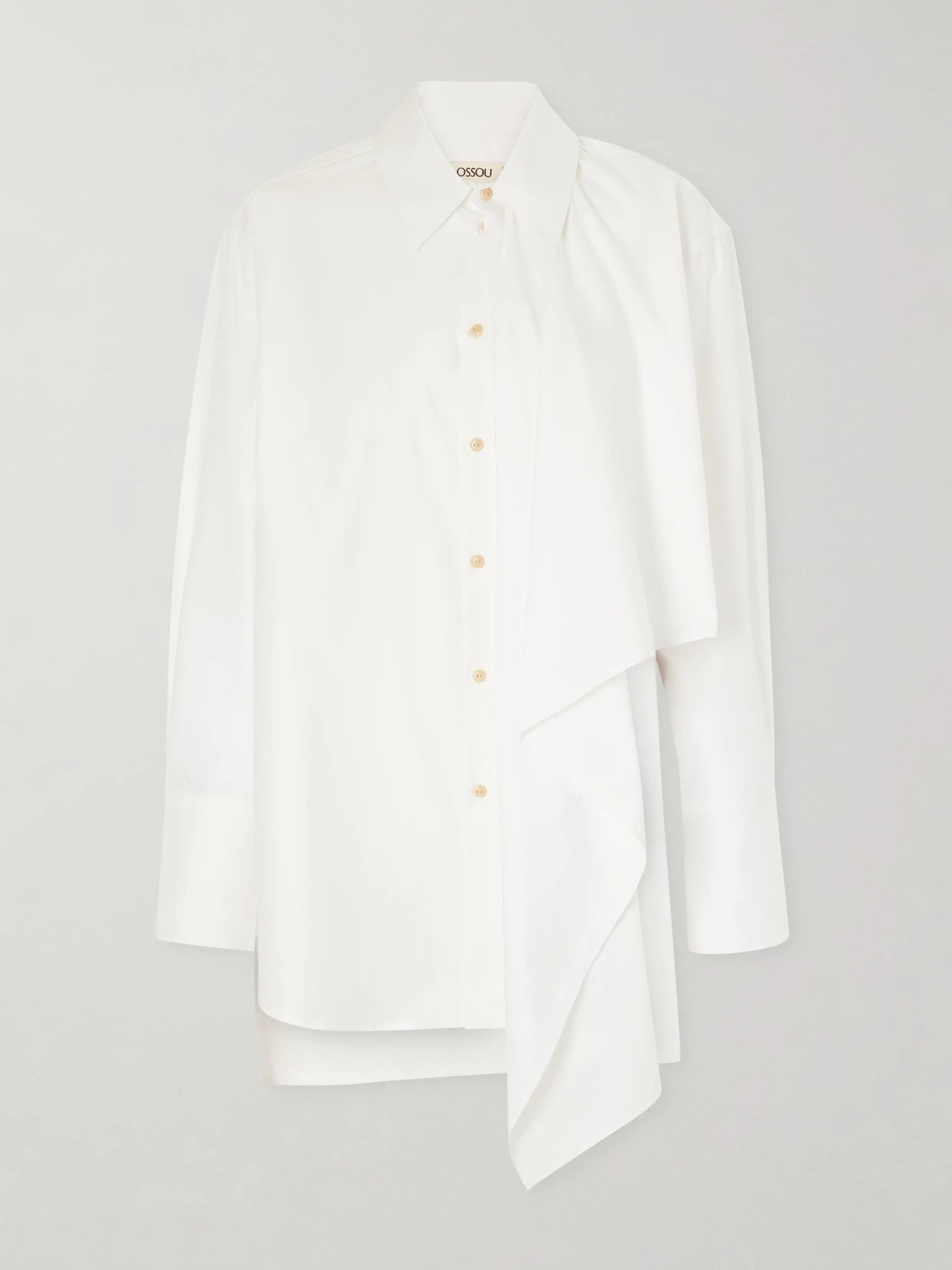 Tess Draped Cotton Poplin Shirt
